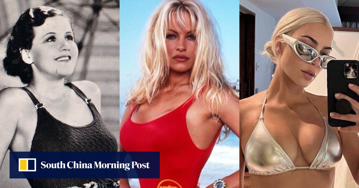 From weighted woollen skirts to fitted Lycra suits, a history of beach wear