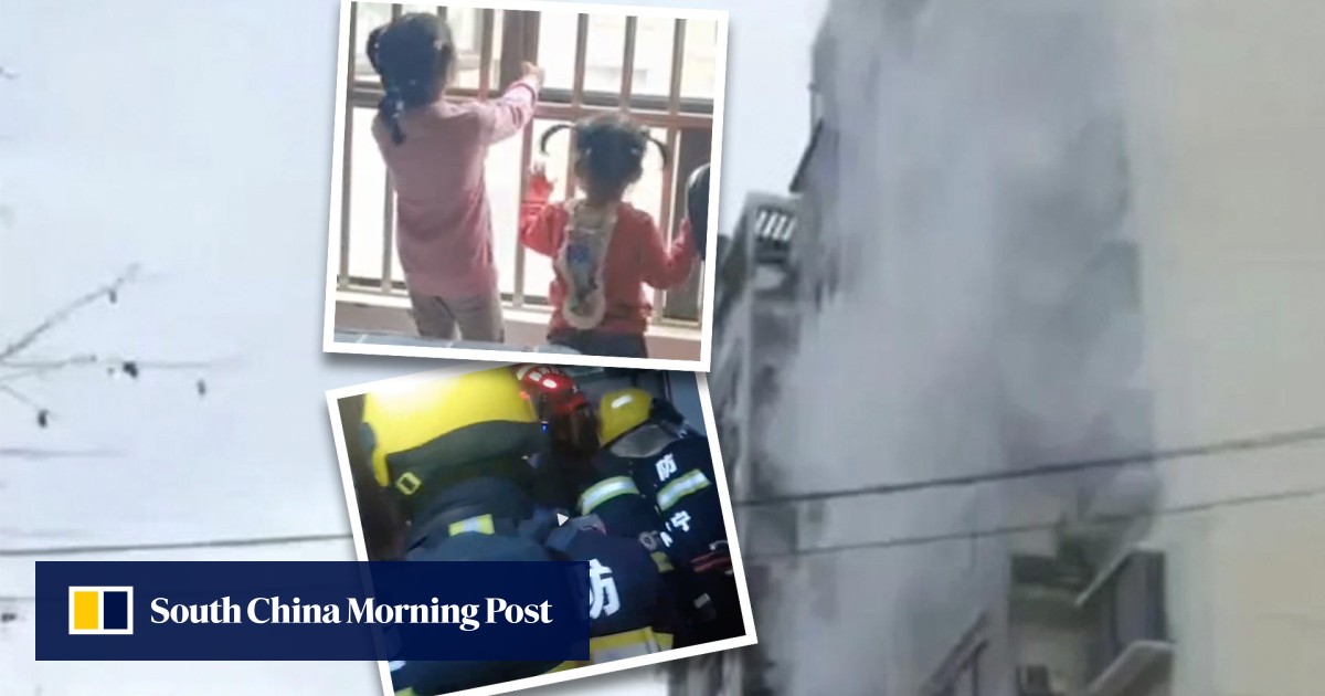 ‘Help us please’ girl, 4, in China locked inside burning house with