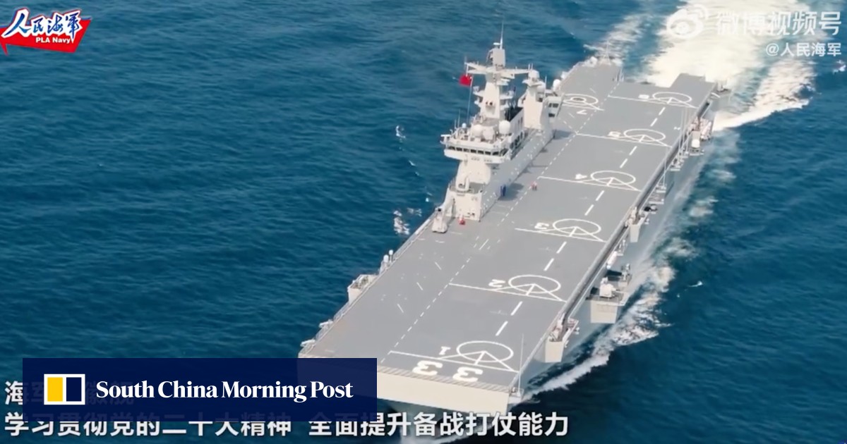 Chinese navy’s new amphibious assault ship takes part in ‘combat