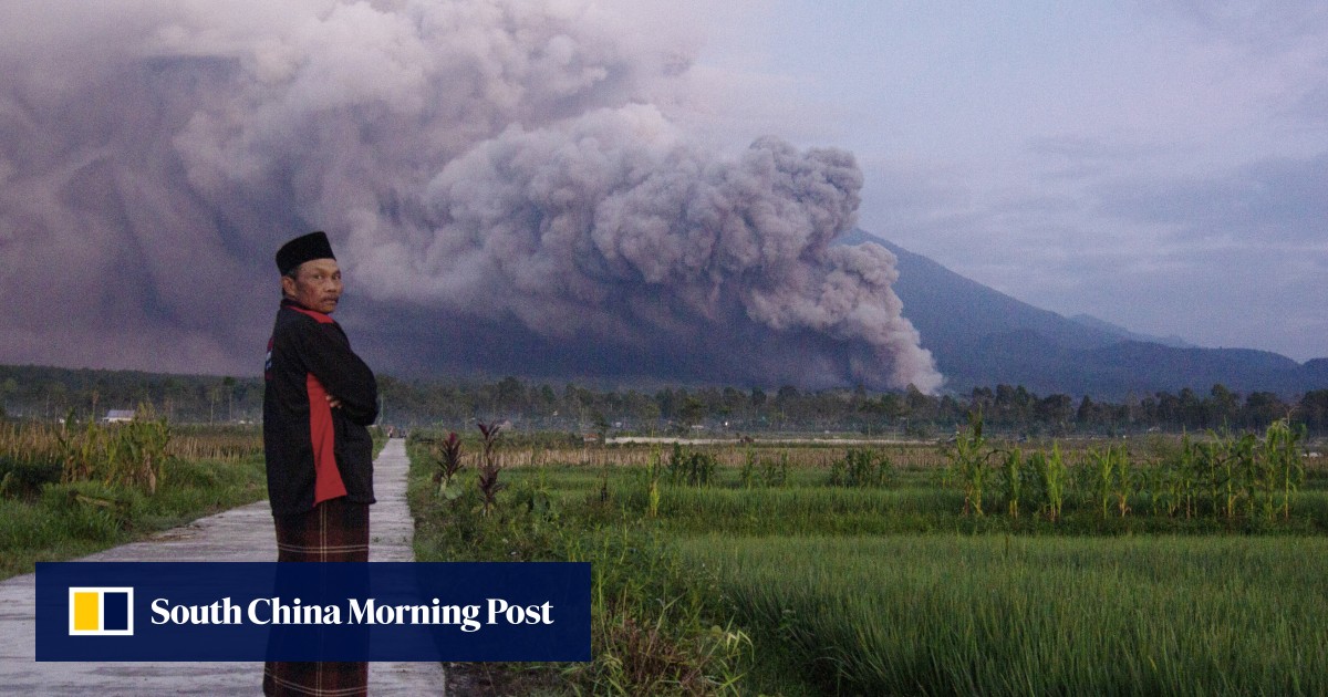 Indonesia’s Semeru volcano erupts, throwing up gas clouds and rivers of lava on the main island