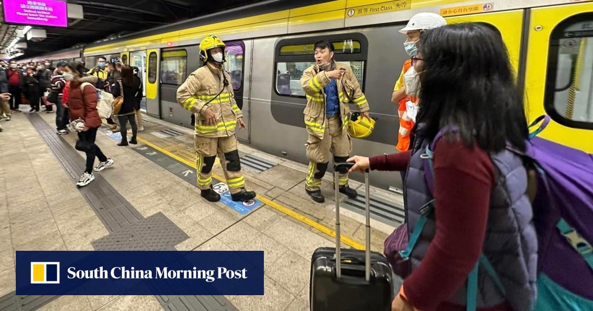 Hong Kong train forced to make emergency stop after elderly man takes ill and falls onto tracks in station Hong Kong train forced to make emergency stop after elderly man takes ill and falls onto tracks in station