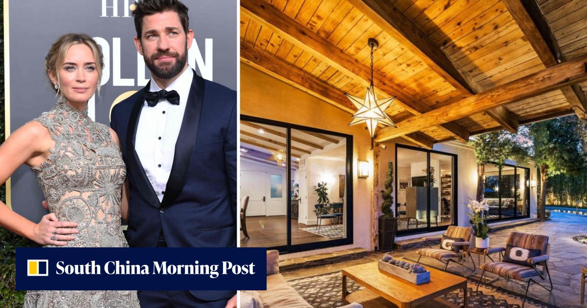 Inside Emily Blunt and John Krasinski’s rustic-chic mansion, now up for