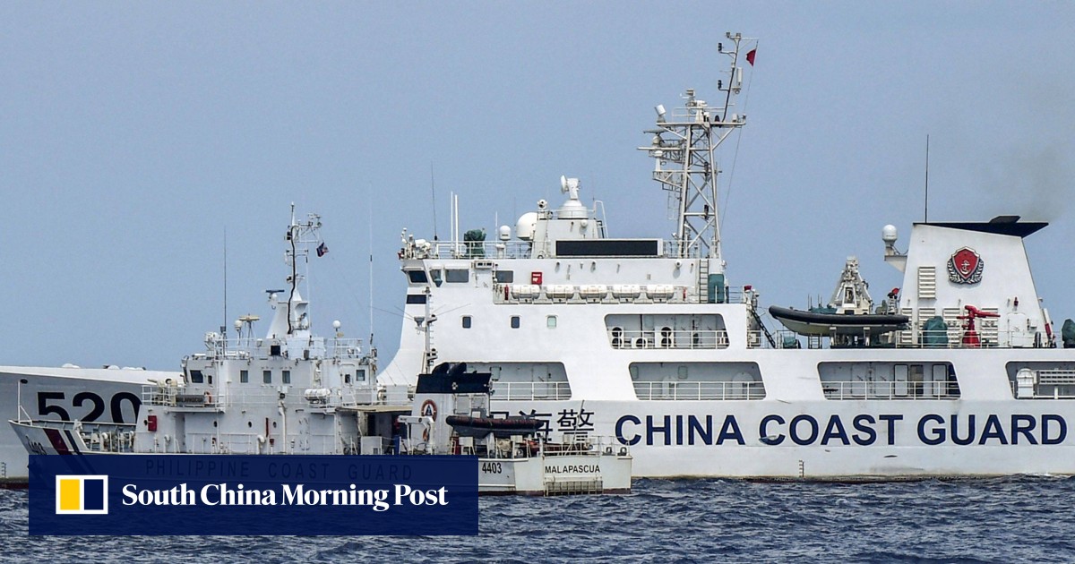 South China Sea: Philippines confronts Chinese coastguard over sea claims in tense face-off