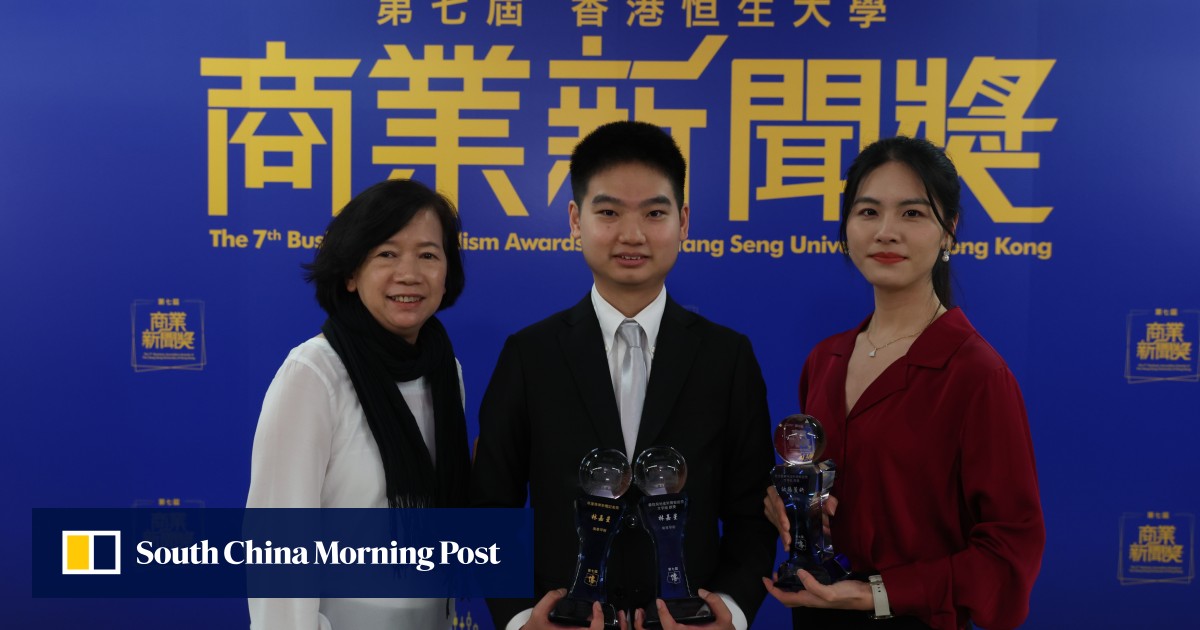 SCMP’s Lam Ka-sing wins Business Reporter of the Year honour at Hang Seng University’s 7th Business Journalism Awards