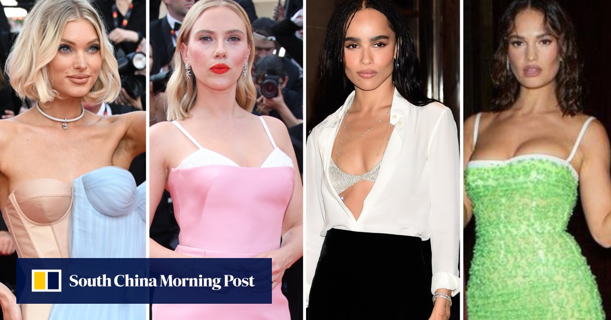 7 celebrities owning the exposed bra trend on red carpets in 2023: from  Scarlett Johansson's pink Prada gown and Lily James' Miu Miu look to Zoë  Kravitz's YSL top and Elsa Hosk's
