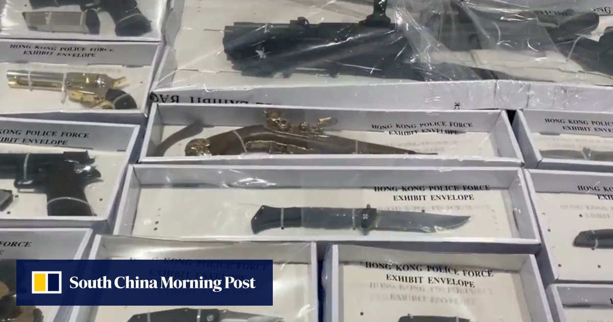 Hong Kong police seize 7 imitation guns, other weapons and arrest suspect over haul South