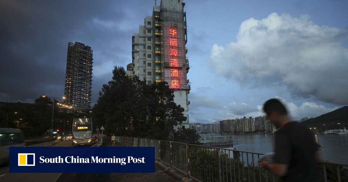 Giant neon sign on Hong Kong hotel sparks heated online debate
