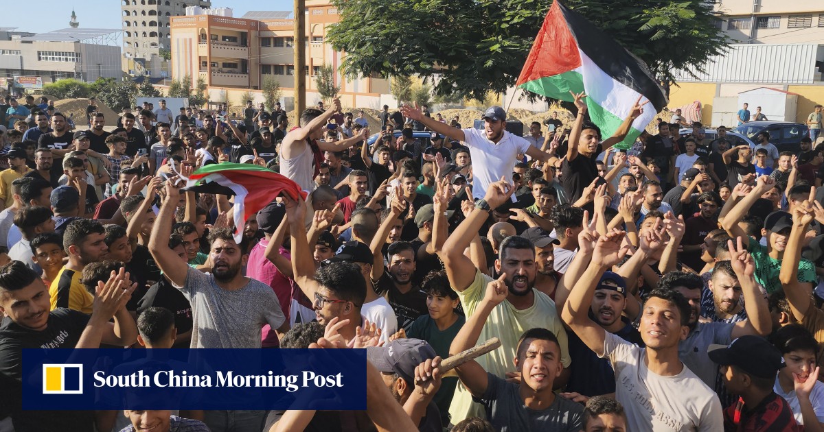 Thousands take to streets in Gaza in rare public display of discontent with Hamas