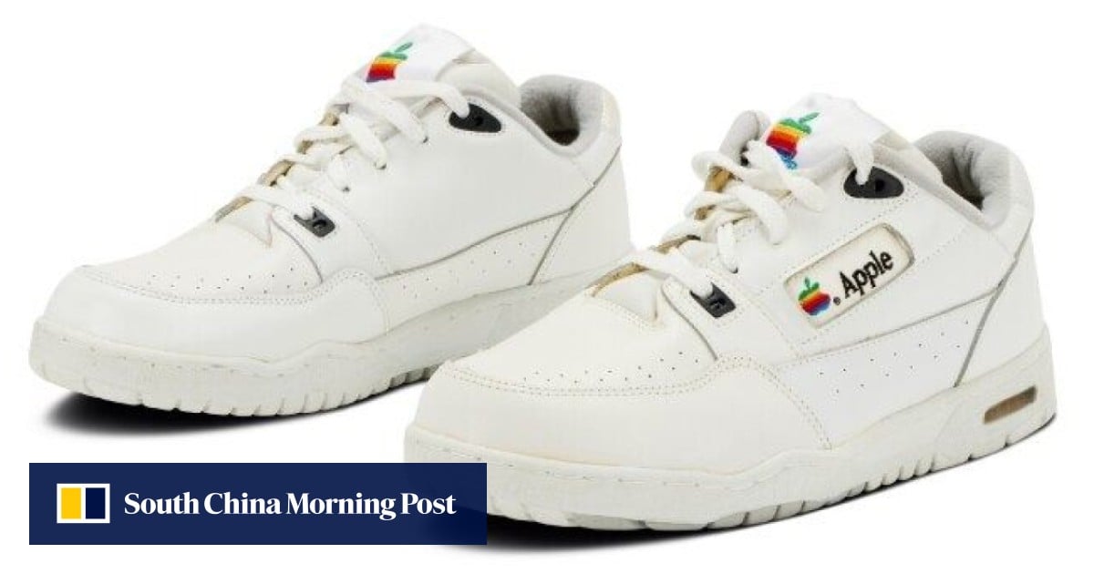 Would you splurge US 50 000 on Apple s original vintage sneakers The tech giant s 1980s merch got discontinued but Drake got attention in its branded jacket and now Sotheby s is auctioning its shoes