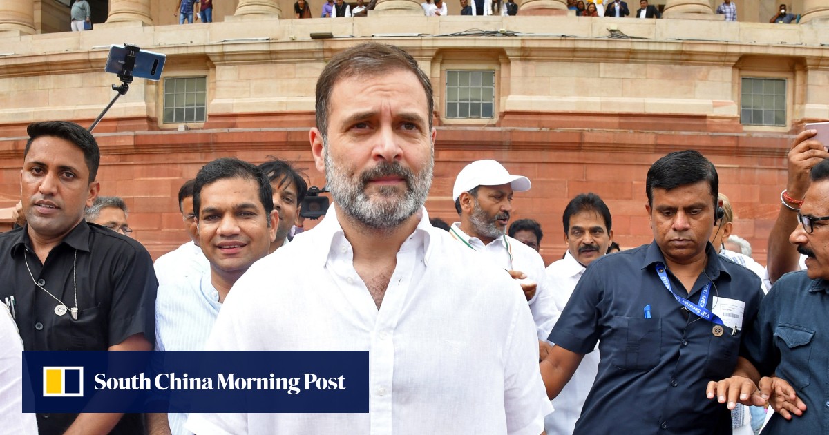 India S Opposition Leader Rahul Gandhi Returns To Parliament After