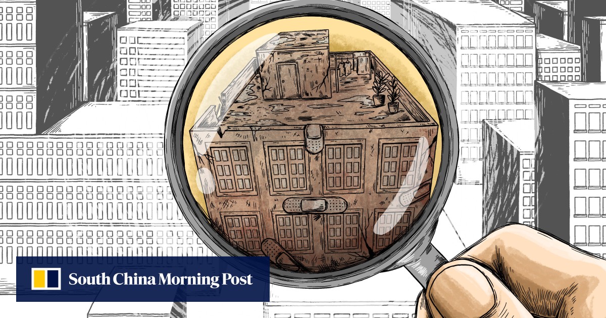 Hong Kong’s old buildings are crumbling, but flat owners balk at repair
