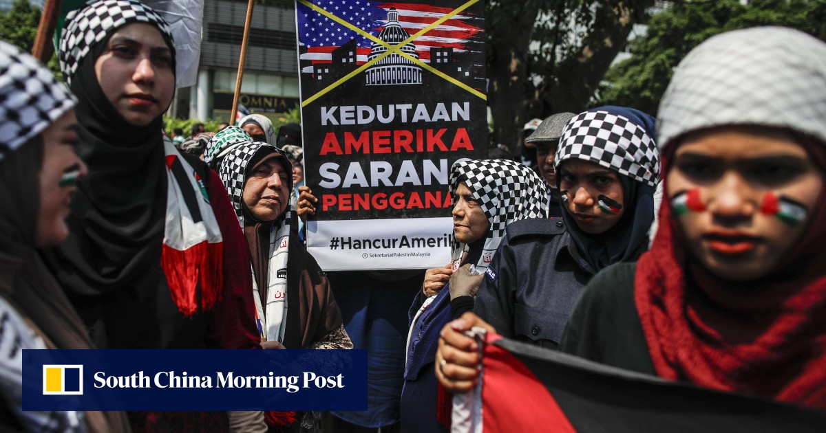 Israel-Gaza war: Malaysia’s pro-Palestinian protesters call for US to take responsibility for enabling Israel