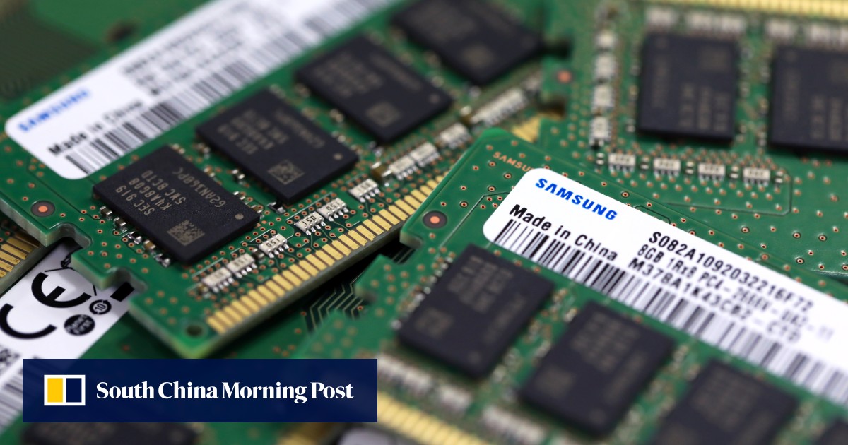 Samsung shares trail rival SK Hynix as the smaller South Korean memory chip maker gets a boost from AI fever