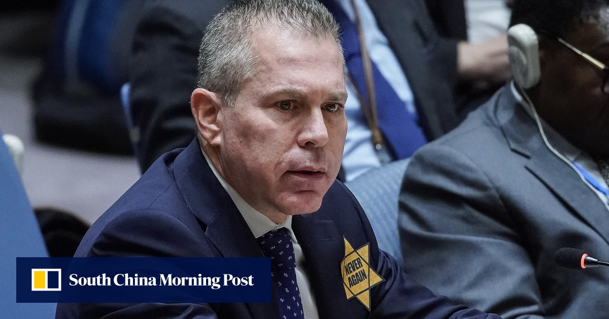 As war in Gaza rages, Israel’s ambassador wears yellow star at UN