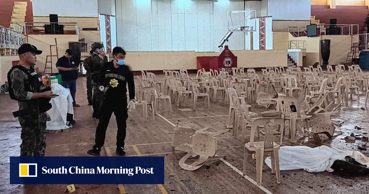 Philippines names 2 pro-Islamic State group members as suspects in Catholic Mass blast that killed 4 people