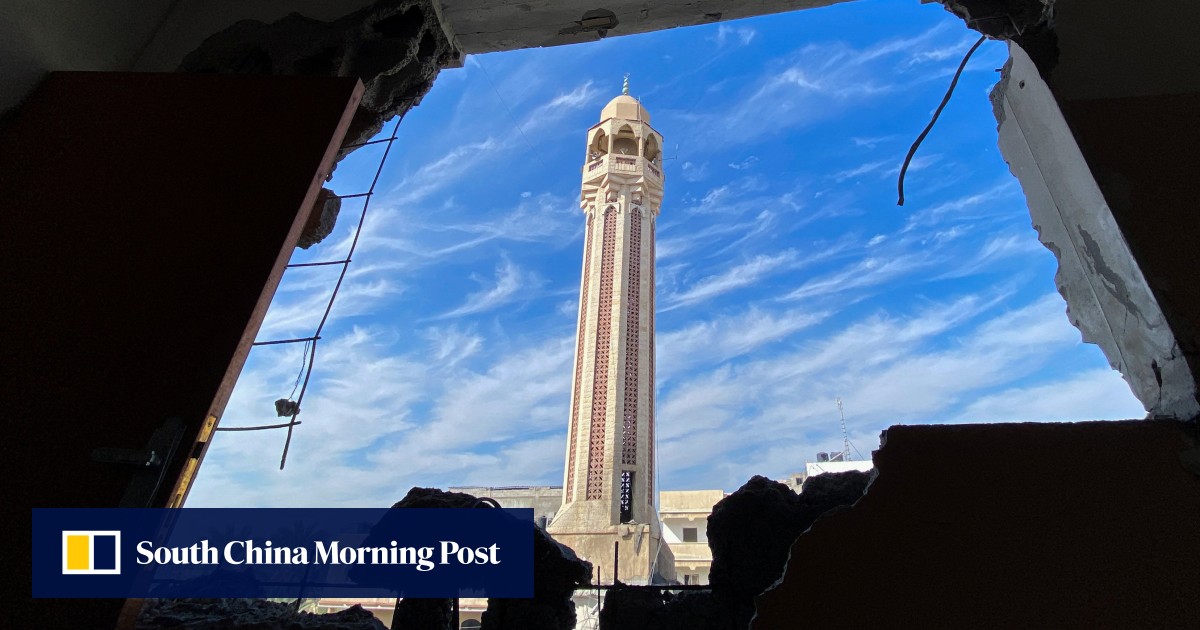 Gaza’s Great Omari Mosque in ruins after Israeli bombing, Hamas says