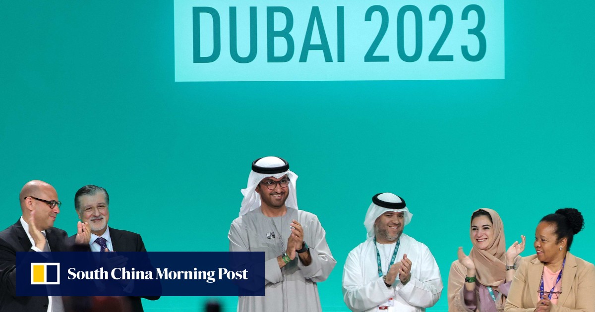 Cop28 climate summit adopts world-first ‘transition’ from fossil fuels