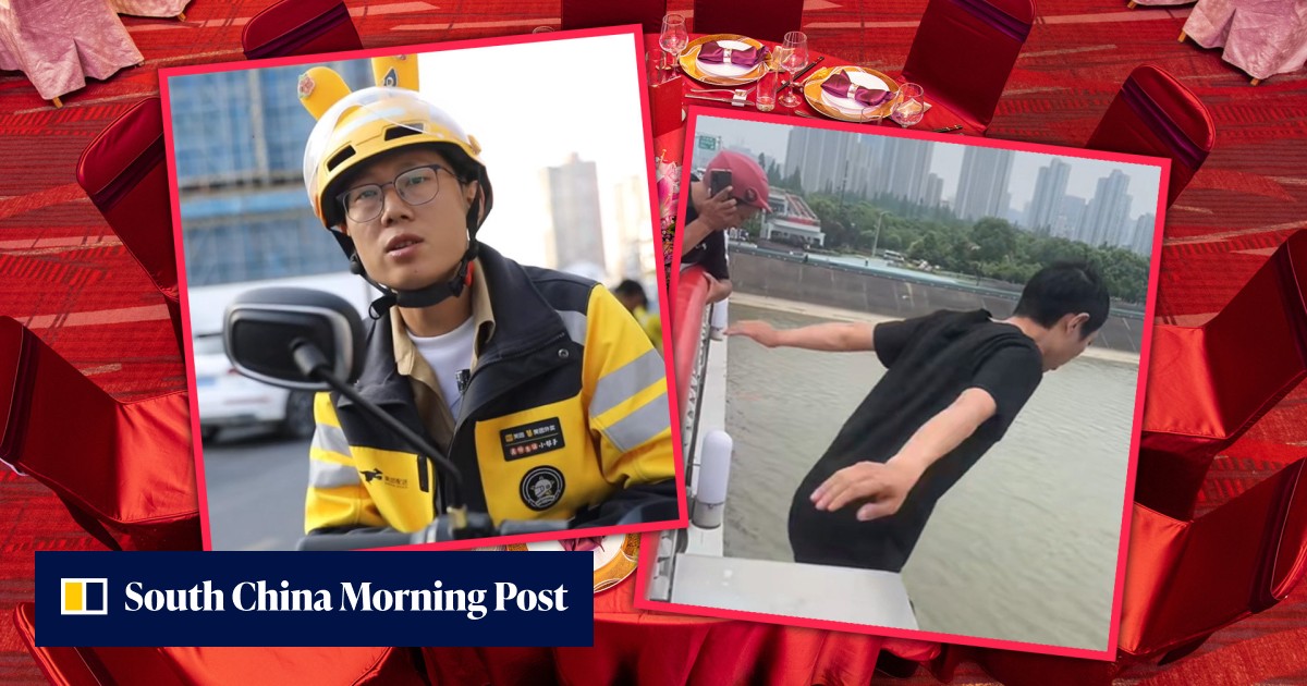 Hero delivery rider in China dismisses rumours he is marrying woman he ...