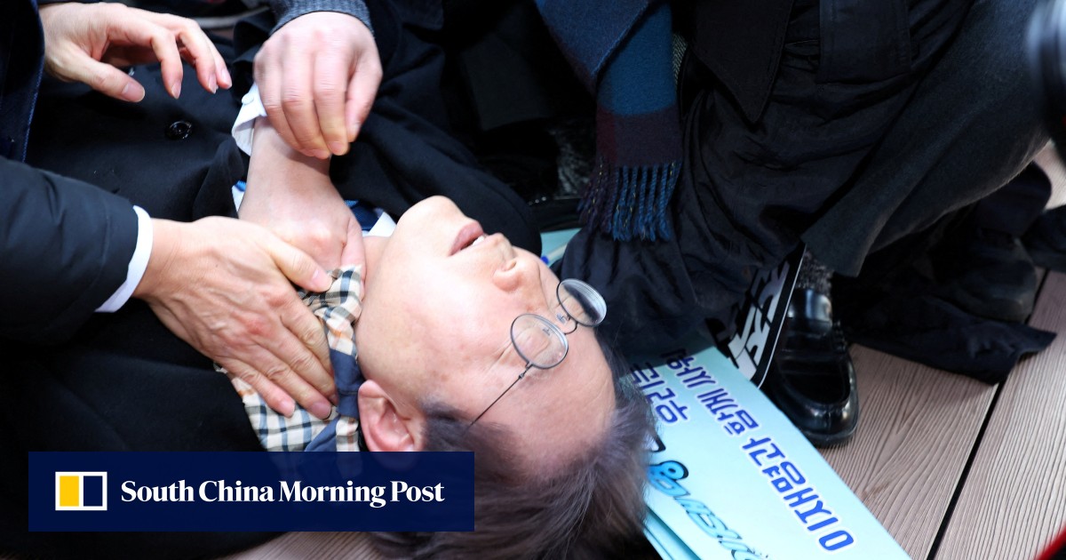South Korean opposition chief Lee Jae-myung stabbed in neck, hospitalised