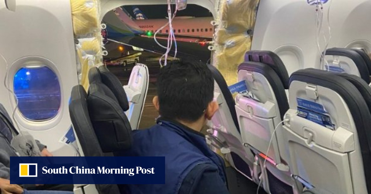Alaska Airlines flight makes emergency landing in Oregon after window, chunk of fuselage blow out mid-air