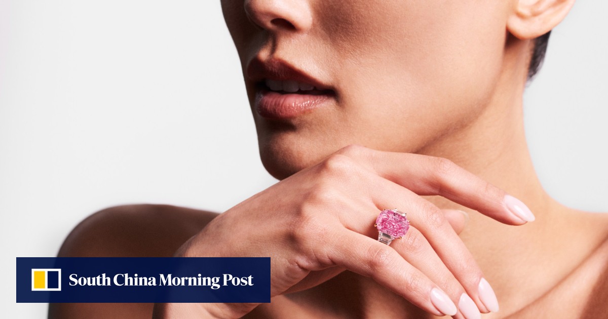 Unique wedding ring set vintage pink morganite engagement ring set ros –  Ohjewel