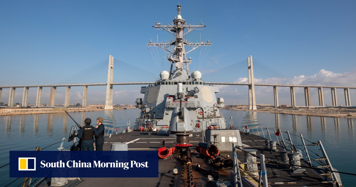 Yemen Houthi rebels fire missile at US warship in Red Sea in first attack after American-led strikes