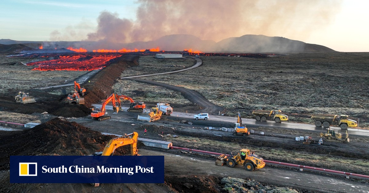 Volcano erupts in Iceland, flowing lava reaches fishing town of Grindavík