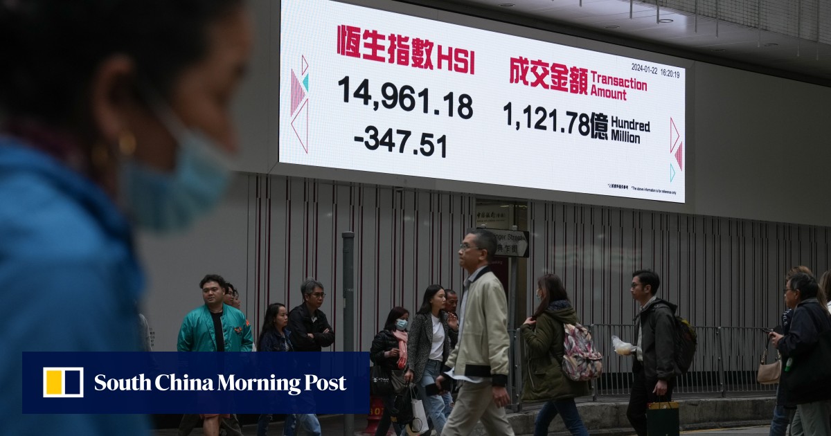 Hong Kong stock market weighed down by international sentiment but