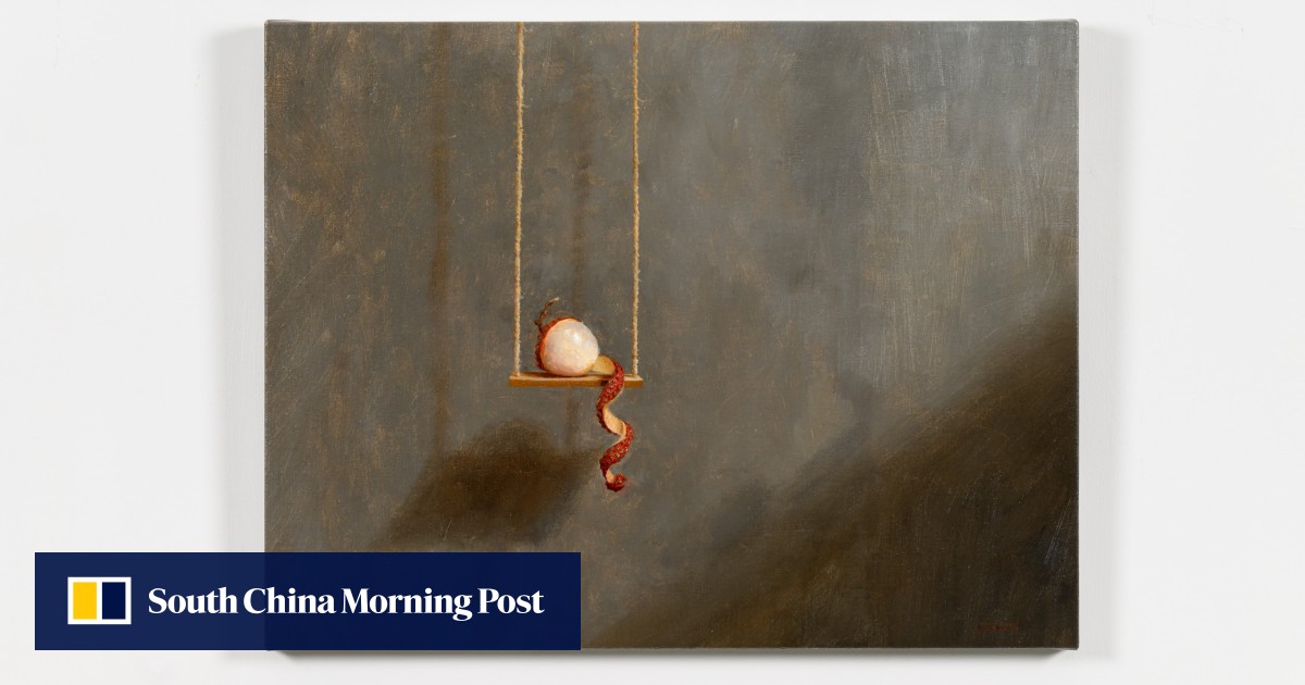 Dumplings dive, a lychee lounges, a tea egg totes a suitcase – there’s food for thought in oil painter Chang Ya-chin’s still lifes, on show in Hong Kong