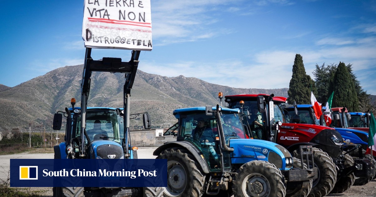 Tractors converge on Rome as farmers protest across Europe