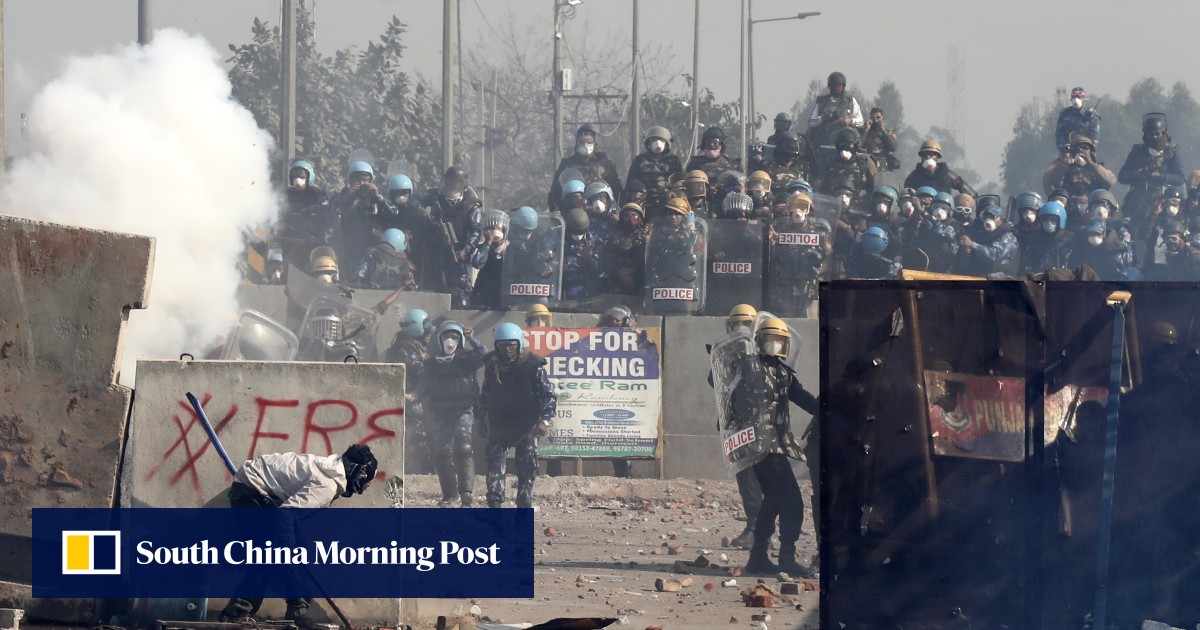 Indian farmers vow to continue fight for crop prices even as police use ‘immoral’ tear gas on protesters