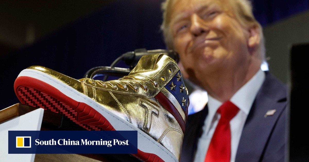 Trump unveils US9 ‘Never Surrender High-Tops’ at Sneaker Con in Philadelphia, after US5 million ruling against him