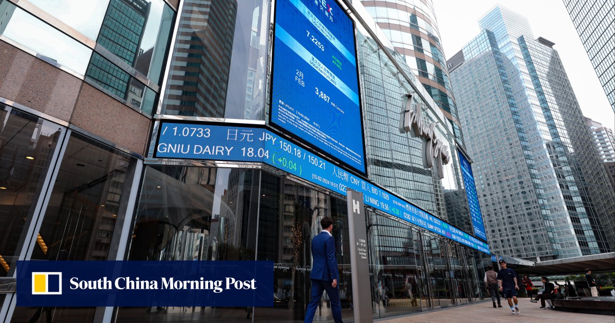 Hong Kong stocks waver near 7-week high on mixed corporate earnings signals while developers trim speculative rally
