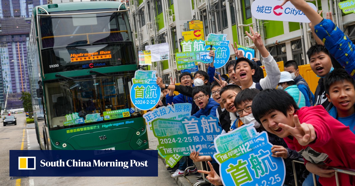 Life’s a gas as Hong Kong hydrogen-powered double-decker bus hits streets for maiden trip