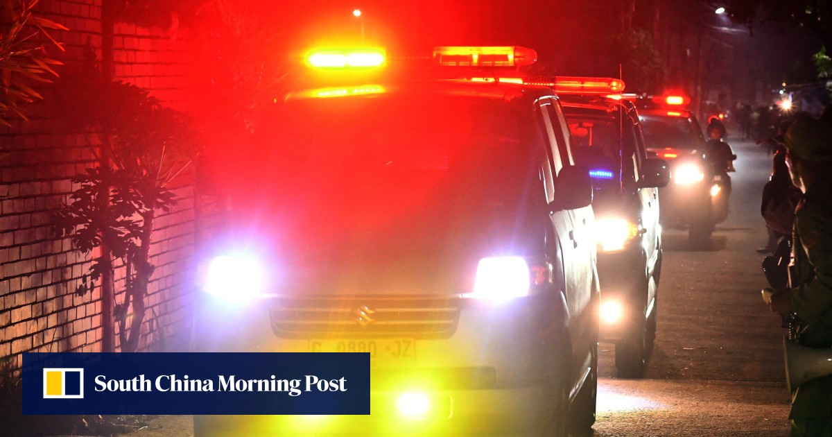 In Indonesia, a massive blaze erupts at a military complex, causing series of explosions, no deaths reported