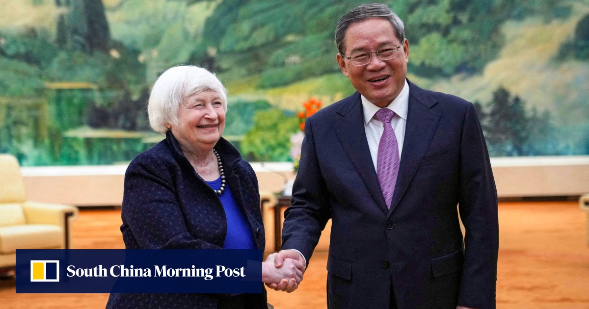 Janet Yellen encourages China and US to engage in ‘frank and productive’ discussions, not avoid ‘tough conversations’, during meeting with Li Qiang