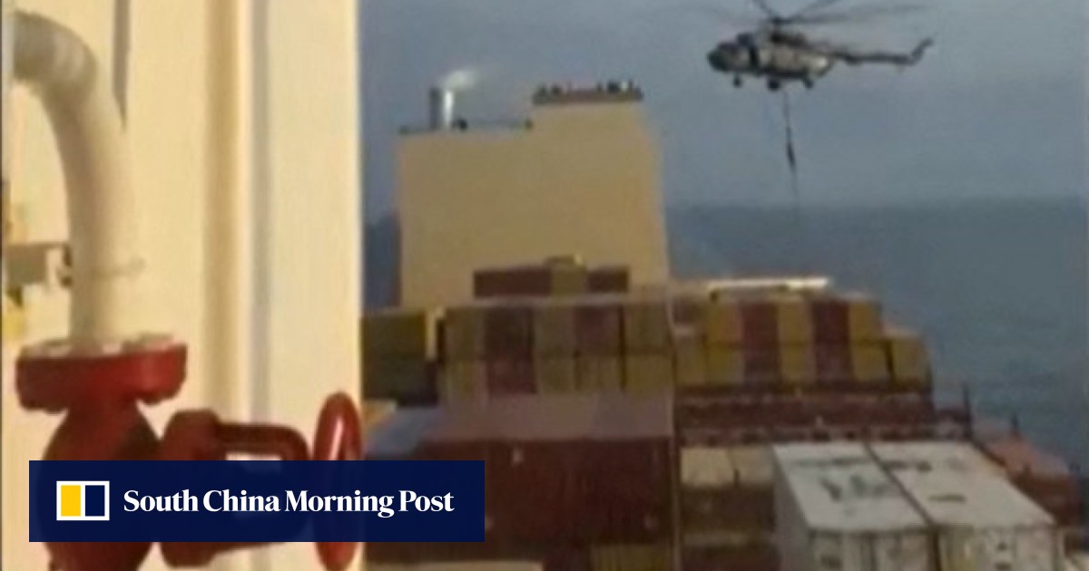 Iran seizes Israel-linked cargo ship with 25 crew in Strait of Hormuz, says Iranian media