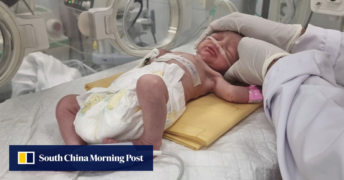 Israel-Gaza war: Palestinian baby girl delivered by caesarean section from dying mother’s womb a ‘miracle’