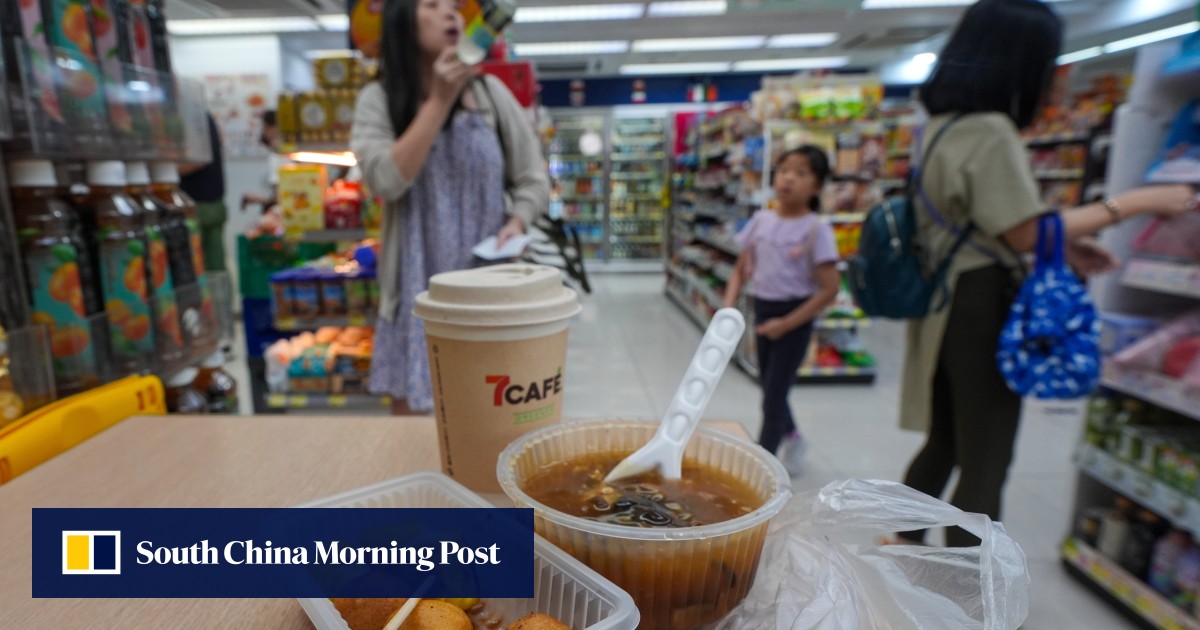 Hong Kong 7-Eleven stores at sixes and sevens over plastics ban with confusion about whether snack bar food can be eaten inside