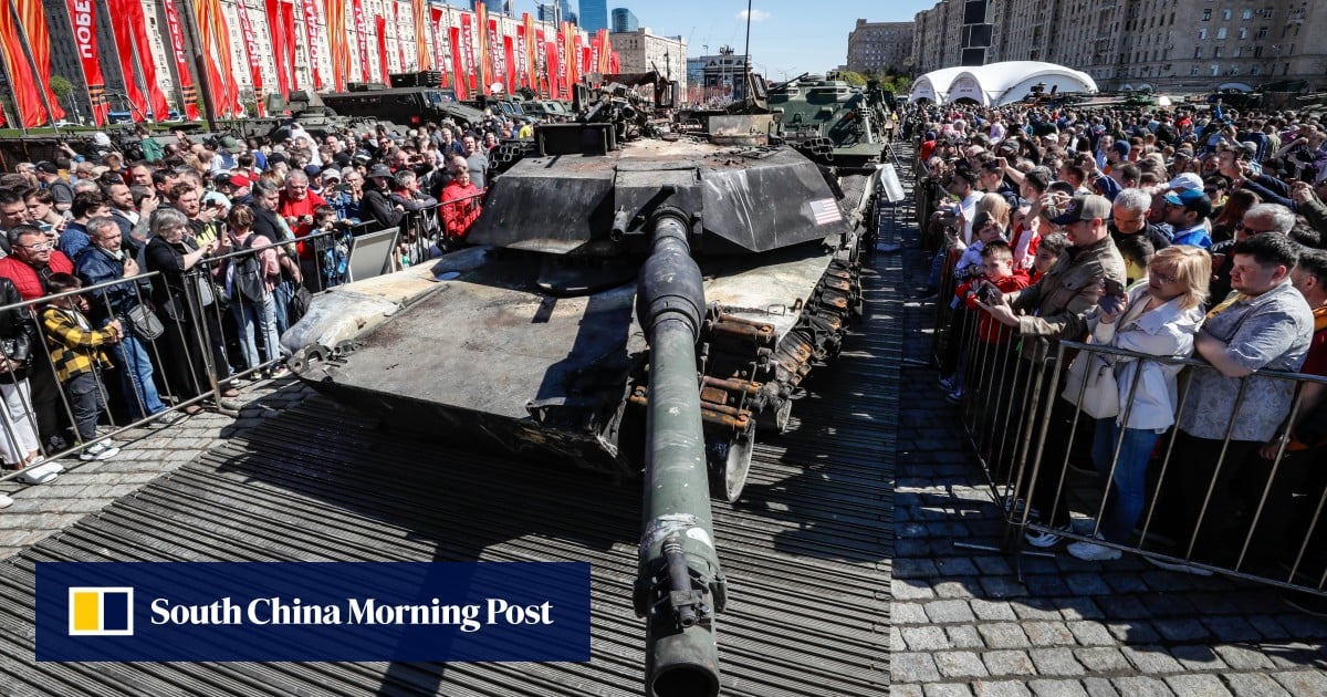 Russia parades Western ‘trophy’ tanks captured in Ukraine war