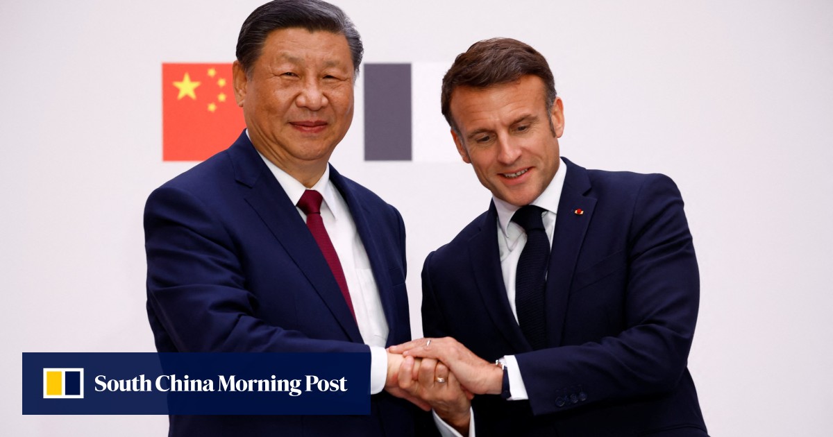 Emmanuel Macron thanks Xi Jinping for ‘commitment’ not to sell arms to Russia