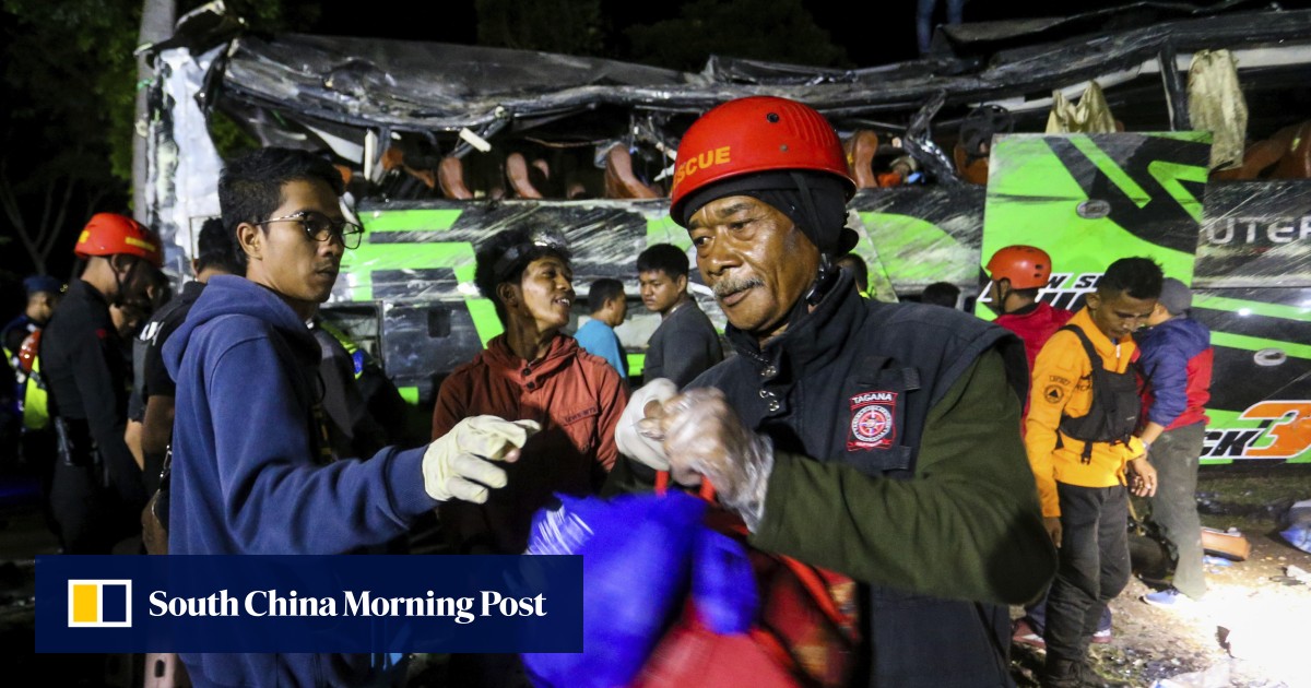 11 killed, dozens injured in Indonesia after bus carrying students loses control, slams into traffic