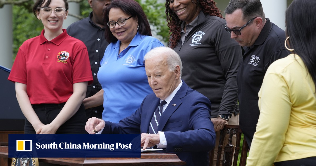 Biden says new China tariffs are needed to protect US industries from companies subsidised by Beijing