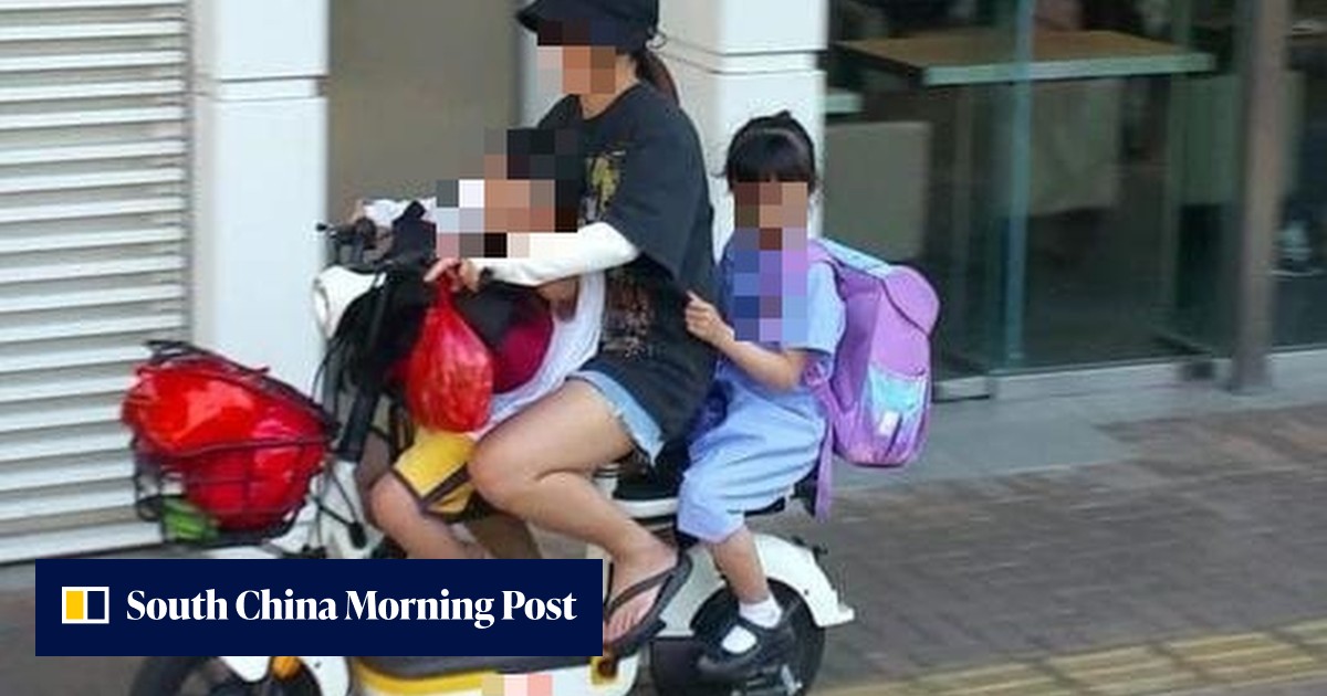 Hong Kong police arrest woman shown in online photo riding e-bike with 2 children on pavement in New Territories - Vimarsana News