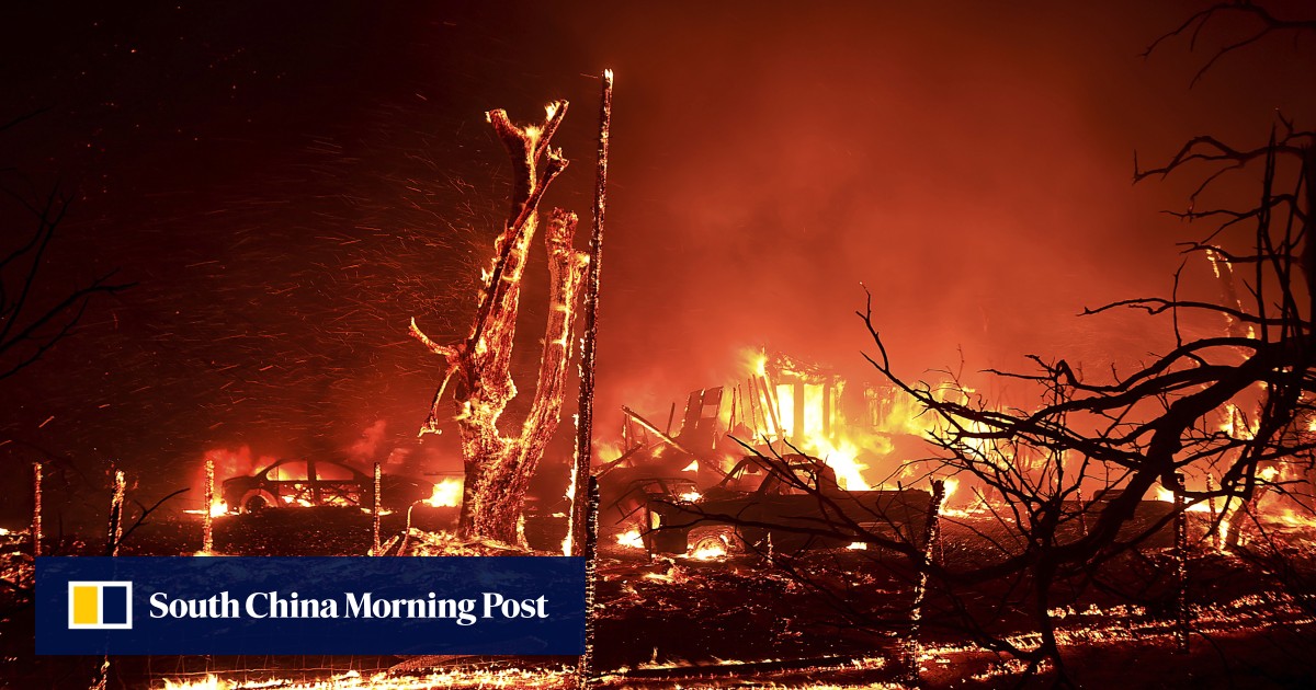 California firefighters continue battling wind-driven wildfire east of San Francisco