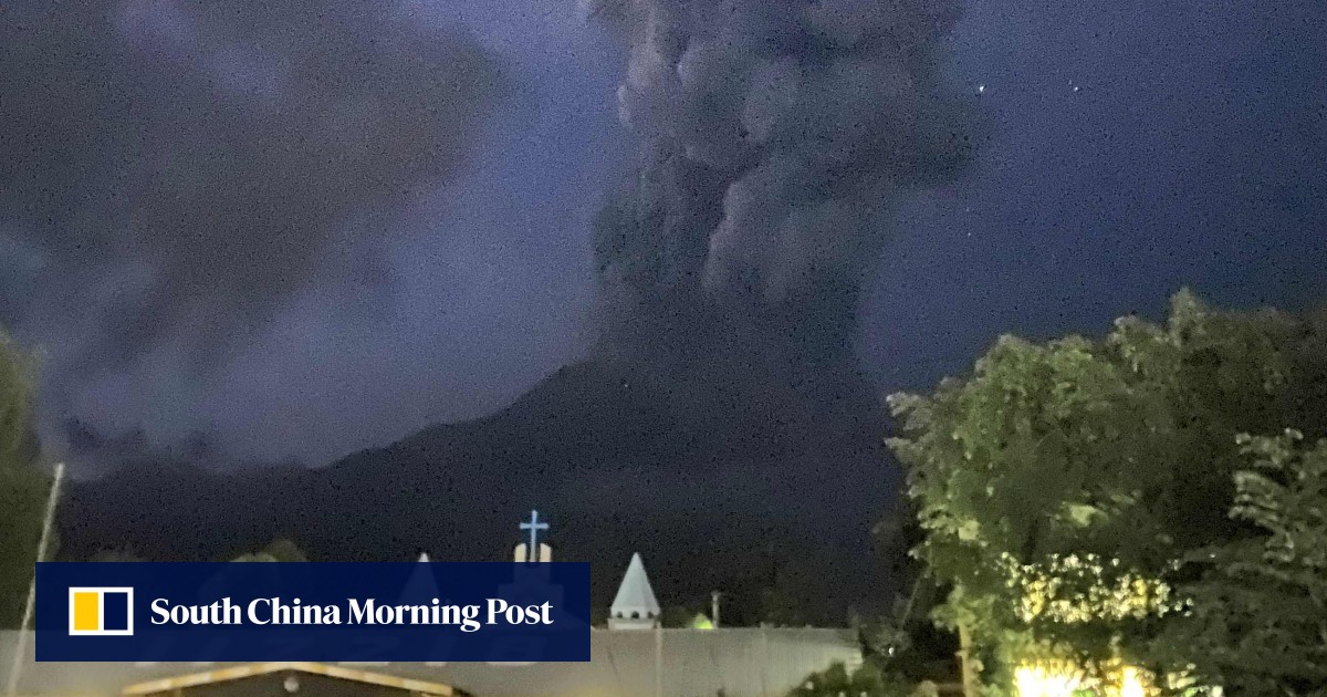 Philippine volcano erupts, spewing ash 5km high and sparking evacuation