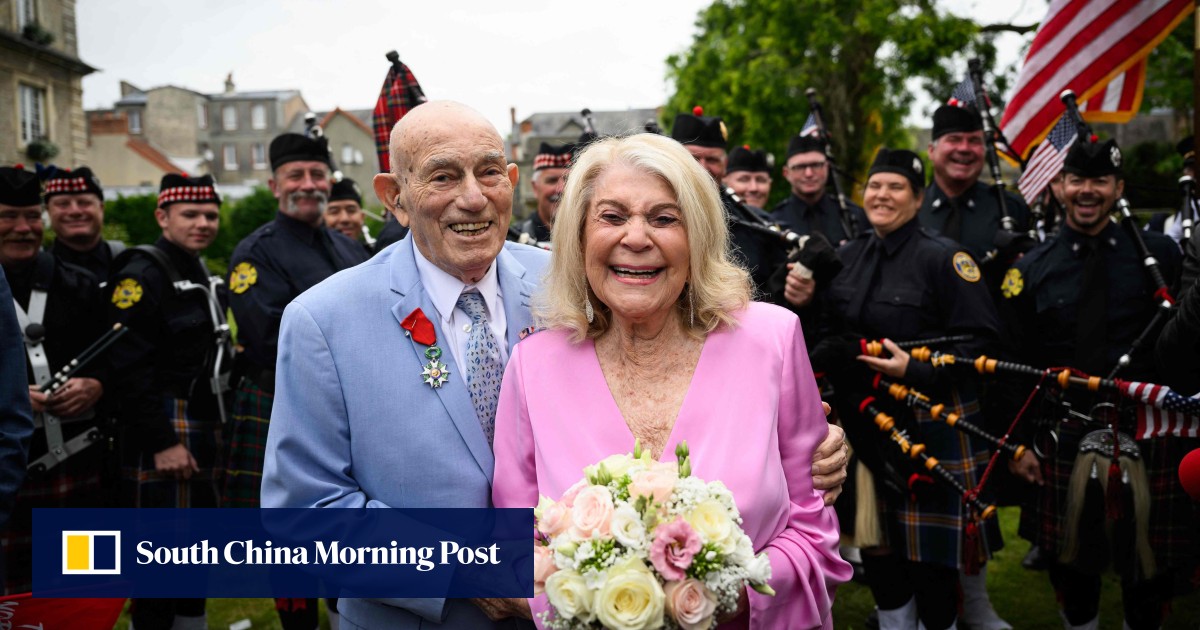 A World War II veteran just married his bride near Normandy’s D-Day beaches. He’s 100, she’s 96