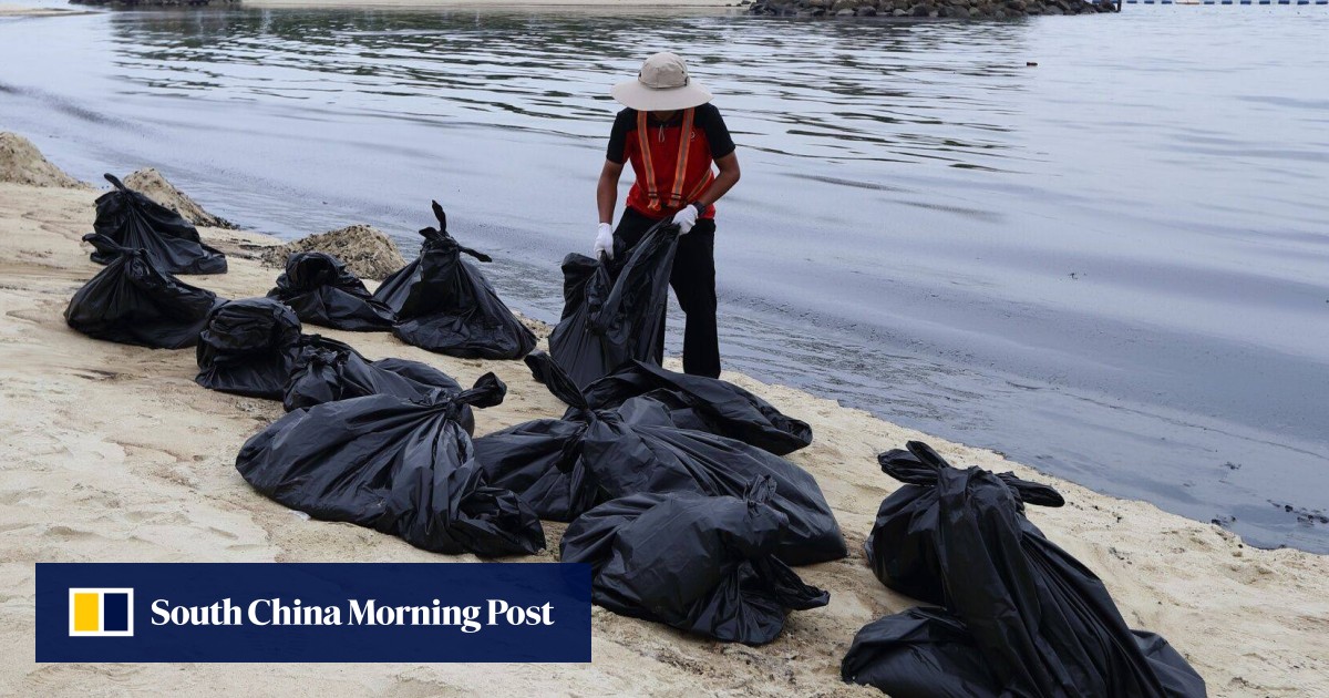 Singapore oil spill ‘largely cleaned now’ after ‘good progress’ made at Sentosa’s beaches