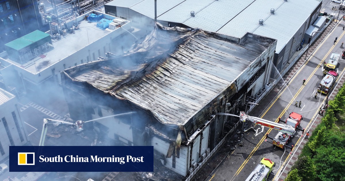South Korean firefighters find ‘20 bodies’ following blaze at battery plant