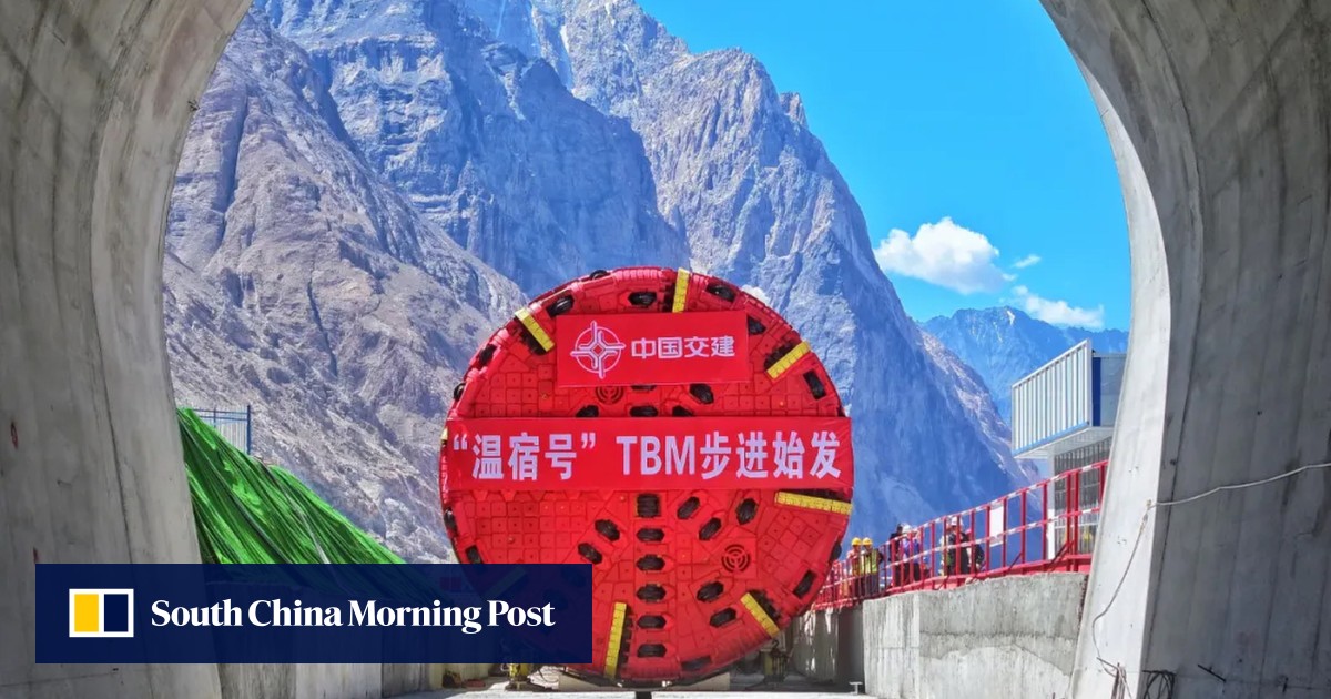 Chinese crews drill under Xinjiang glacier for ‘super-long’ highway tunnel
